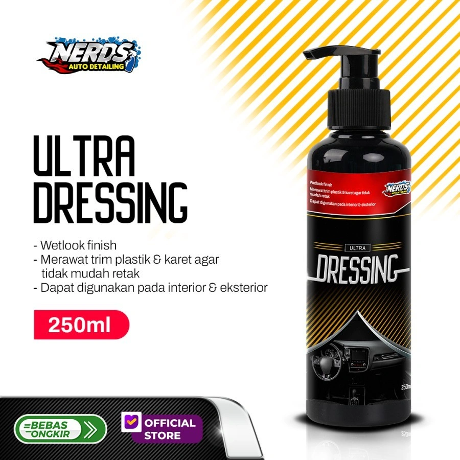 Nerds Auto Detailing -  Ultra Dressing Semir Ban/Pengkilap Plastik/karet dan mesin 250ml