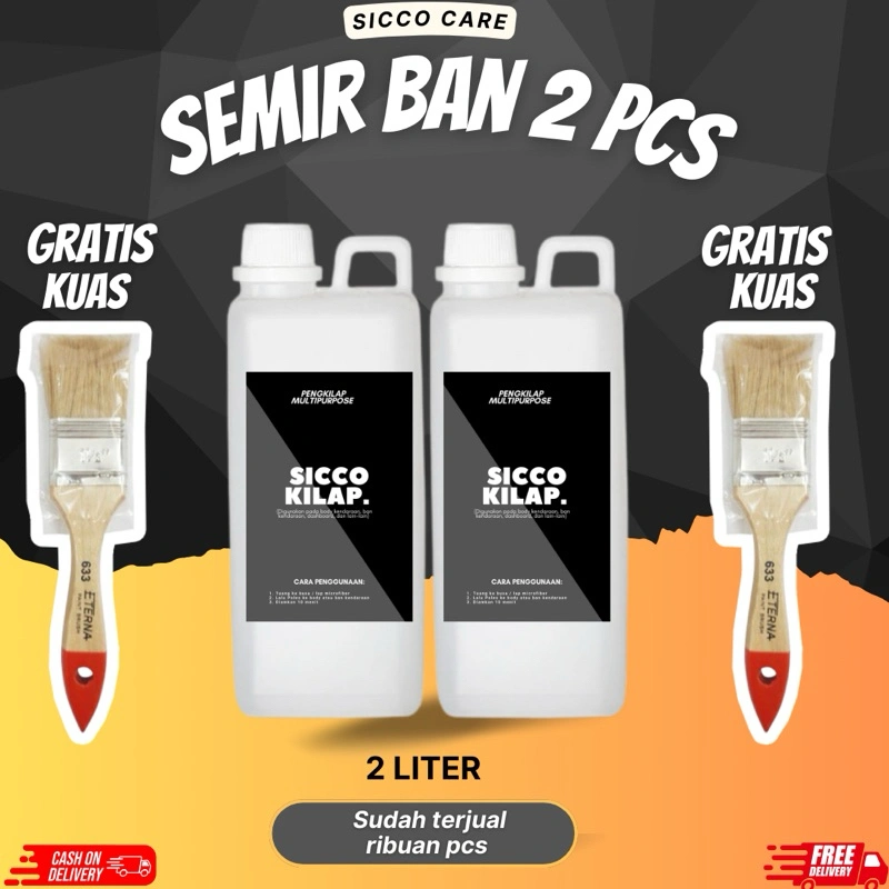 Semir Ban Mobil Motor Penghitam Pengkilap Ban 2 pcs