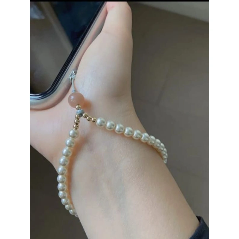 Gantungan Hp Mewah Gantungan handphone Mutiara Imitasi Premium