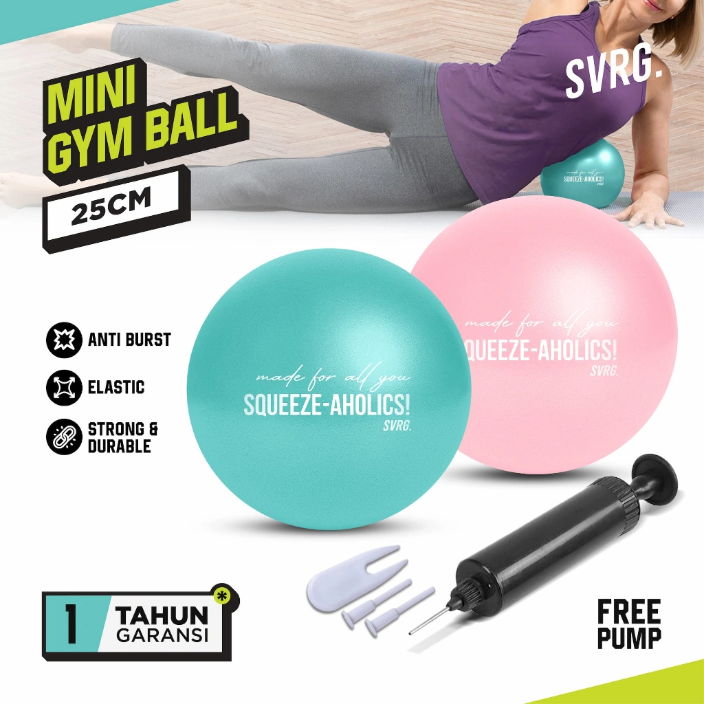 The Republic of Svarga Mini Gym Ball 25cm FREE PUMP Stability Ball Bola Pilates Ball