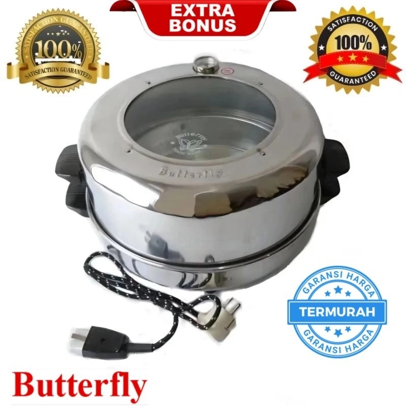 Oven Bulat Listrik Butterfly 800 Watt Aluminium Premium Baking Pan Oven Listrik
