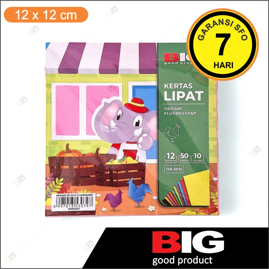 Kertas Origami Big 12 x 12 cm - Isi 50 Lembar - SFO Semarang Official