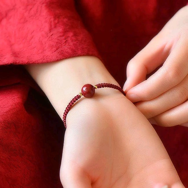 GELANG TANGAN SIMPUL MERAH GELANG KEBERUNTUNGAN BATU MERAH TAHAN AIR MANIK ANTI KARAT FKM