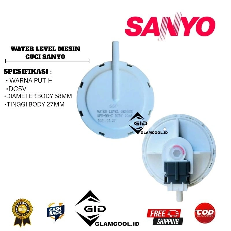 WATER LEVEL MODEL SANYO 2 SOKET SENSOR AIR MESIN CUCI KPS59C HIGHT QUALITY