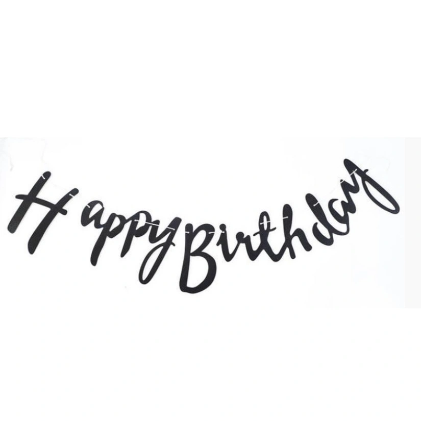 Banner HBD Laser Cut Hitam Premium