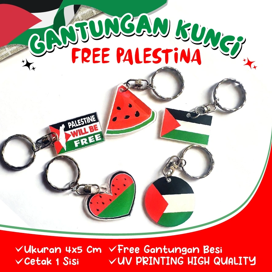 GANTUNGAN KUNCI PALESTINA / Ganci akrilik / Ganci Bendera / Ganci Palestine / Gaza / Semangka
