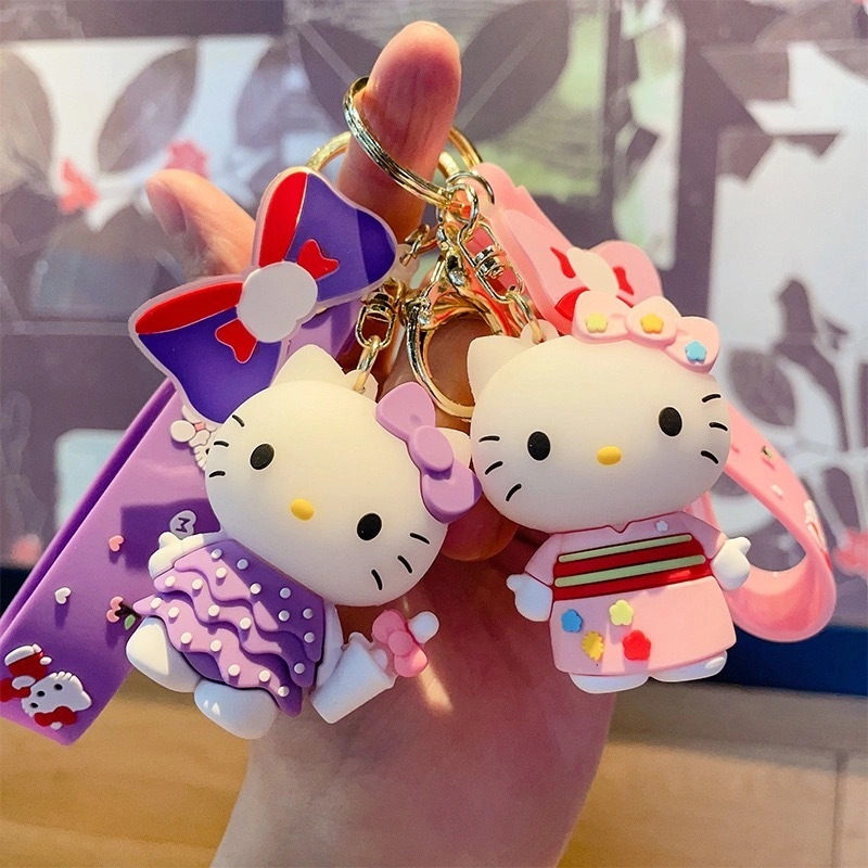 Gantungan Kunci  Baru Kartun Animasi PVC Boneka Kucing Tas Liontin Gantungan Kunci Mobil