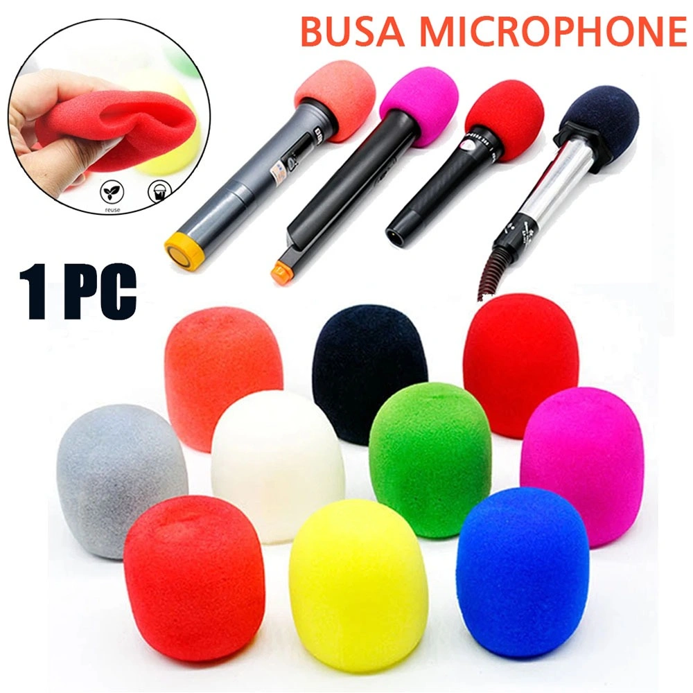 Busa Mic Cover Sarung Kepala Mikrofon 1 PC Polos Ukuran Standar Universal Foam Sponge Microphone