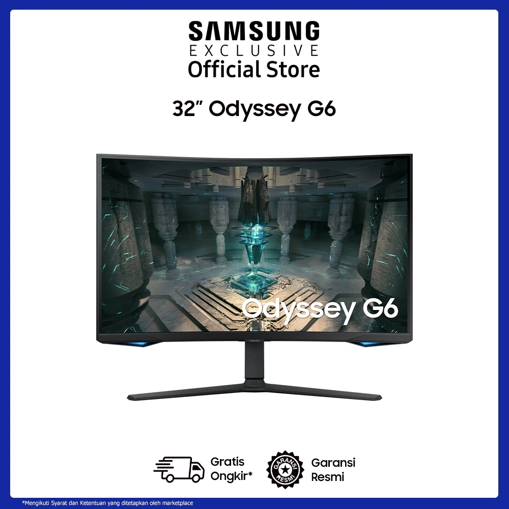 Samsung Monitor Odyssey  32" G65B QHD 240Hz 1ms HDR600 | Gaming Hub 1000R Curved | LS32BG652EEXXD