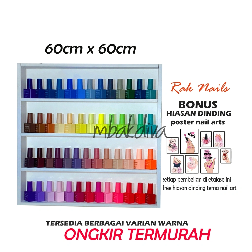 Rak Nail Art Kutek Dinding Minimalis Tempat Kutek, Kosmetik Lego Vapor Gantung Tempat mainan anak 40cm susun