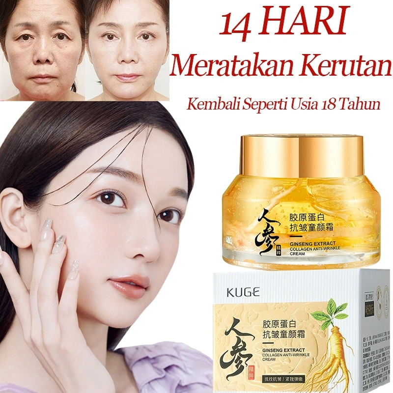 Krim Ginseng Kolagen Anti Aging Cream Wajah Anti Kerut Penuaan Penghilang Garis Halus Dan Keriput