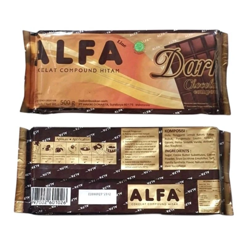 COKLAT ALFA 500gr / COKELAT ALFA / Alfa Dark Cokelat Compound Hitam 500gr / Coklat Batangan 500 gr