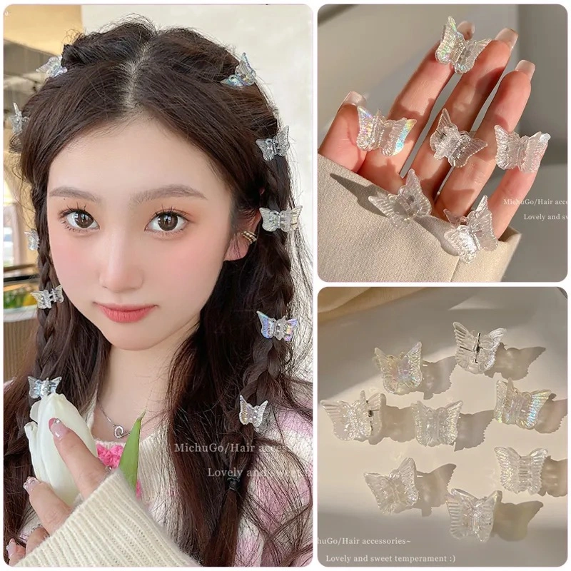 [CUCI GUDANG] SHINY FAIRY BUTTERFLY HAIRCLIP JEPIT RAMBUT KUPU KUPU-KUPU BENING CLAW JEPITAN TRANSPARAN