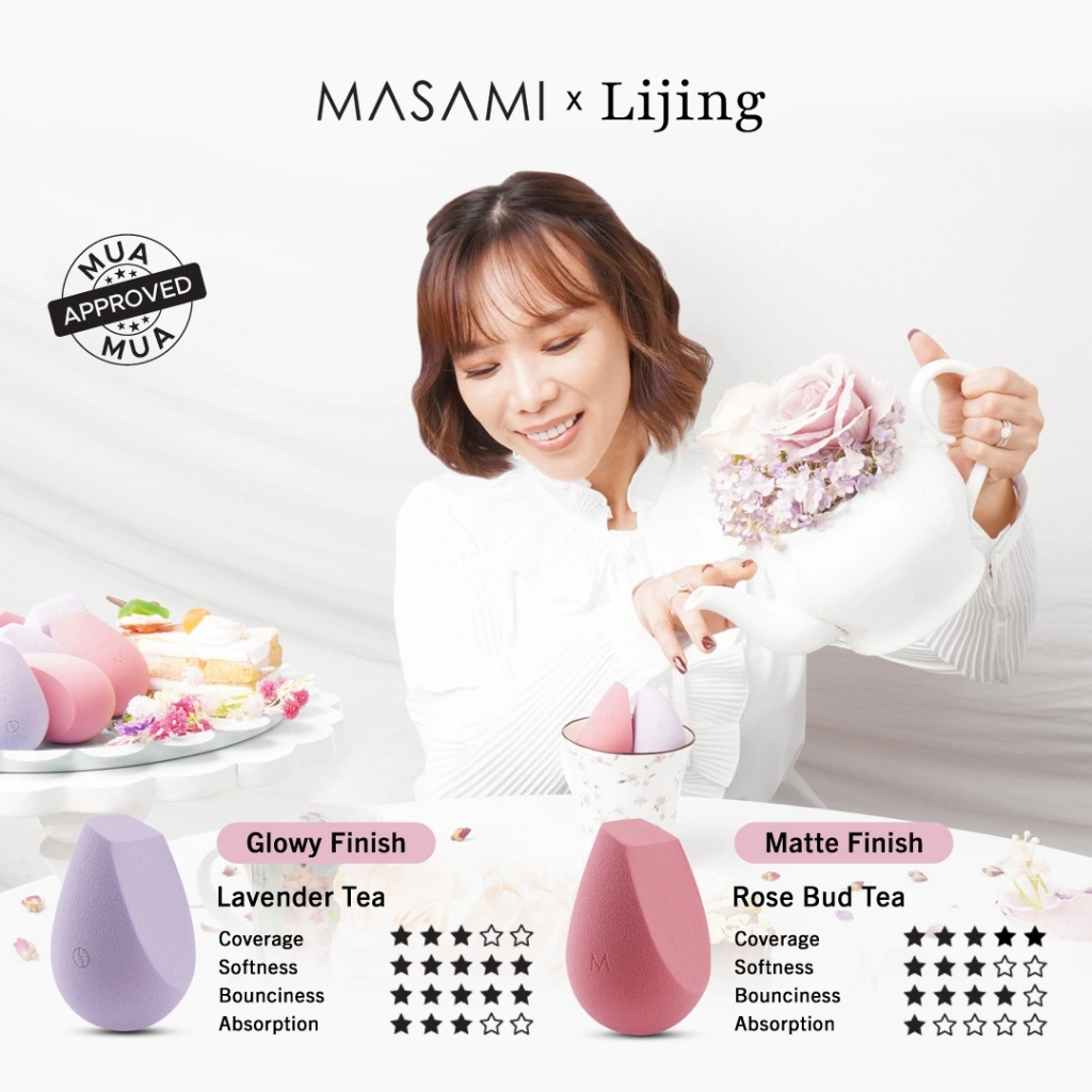 Masami x Li Jing High Tea Blending Sponge Beauty Blender Set / Makeup Sponge Lijing Sponge Foundation Spons Make up
