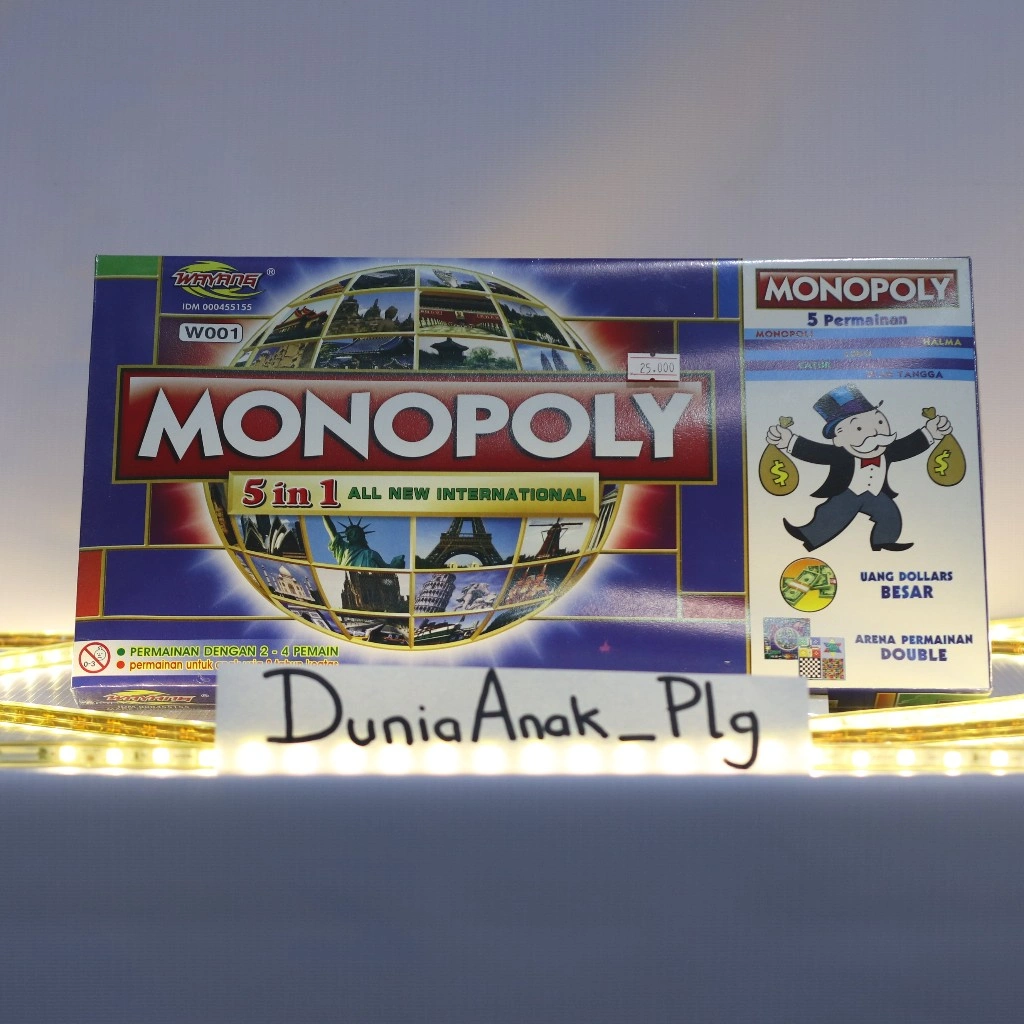 Monopoly 5 In 1 Monopoli, Halma, Catur, Ular Tangga, Ludo Permainan Papan Monopoly 5in1
