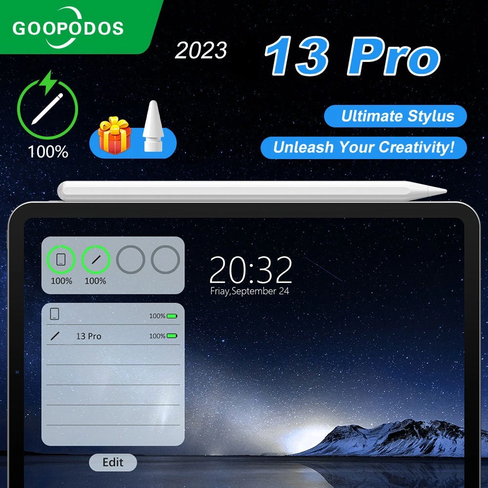 GOOJODOS 13 Pro Stylus Pencil for iPad pen with One key return key Auto shutdown wake up and Wireless Charger for Pro 11/12.9 Air 4 / 5 10.9 mini6 10th