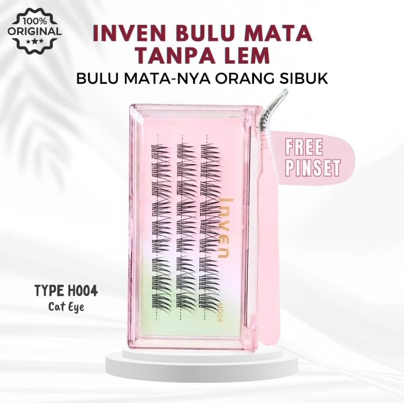 {BULUMATA TANPA LEM } inven eyelash H004 (bulu mata tanpa lem) extension extensions lembut ringan di mata cat eye