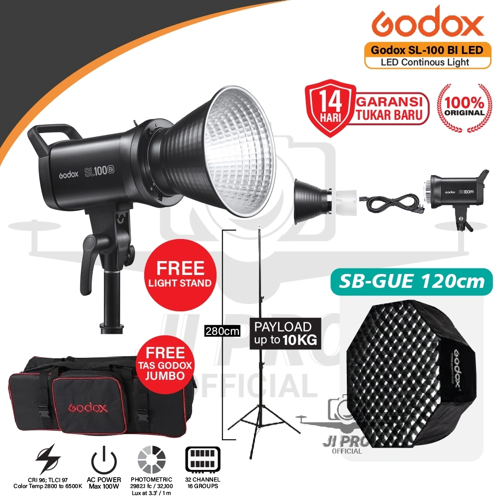 Godox SL-100 BI LED Continous Light SL100BI Lampu Flash Studio SL100 BI