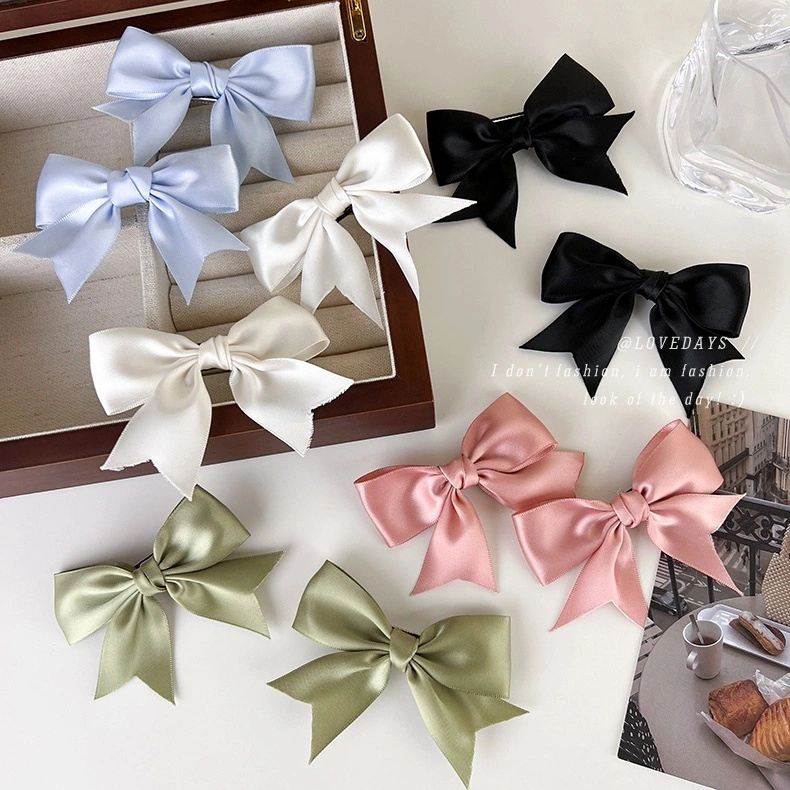 PREMIUM CLASSIC SATIN BOWKNOT HAIRPIN SWEET ALL-MATCH GIRL BANGS CLIP GIRLY FAIRY HAIR AKSESORIS RAMBUT PITA PANJANG KLASIK KPOP KOREA KOREAN HIGH QUALITY JENNIE BLACKPINK STYLE JEPIT JEPITAN RAMBUT PITA RIBBON BOW KNOT ANAK GIRL DEWASA WANITA