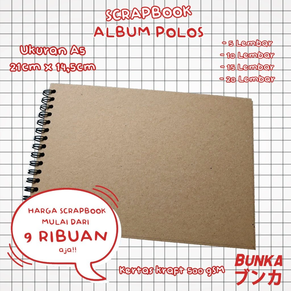 SCRAPBOOK A5 POLOS scrapbook album polos buku coklat Kertas Kraft 500 Gsm Vintage kado anniversary valentine cowok cewek murah Gift Hampers