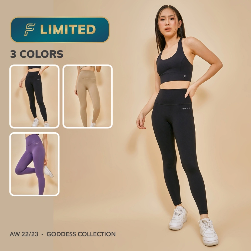 Forge Activewear - Gaia Legging Sport Ultra Soft - Leging Olahraga Wanita High Waist Highwaist Celana Olah Raga Gym Yoga Senam Zumba Sportswear Sports Wear Lejing Panjang Hijab Dewasa Remaja Pocket Saku Muslimah Premium Cewek Polos Sporty Hitam S M L