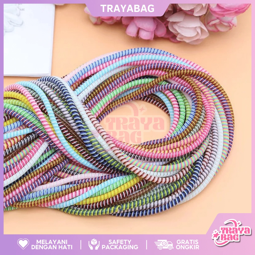 Pelindung Kabel Alker AH003 Cable Cord Protector Spiral Headset Cover Kabel Data Warna 2 warna