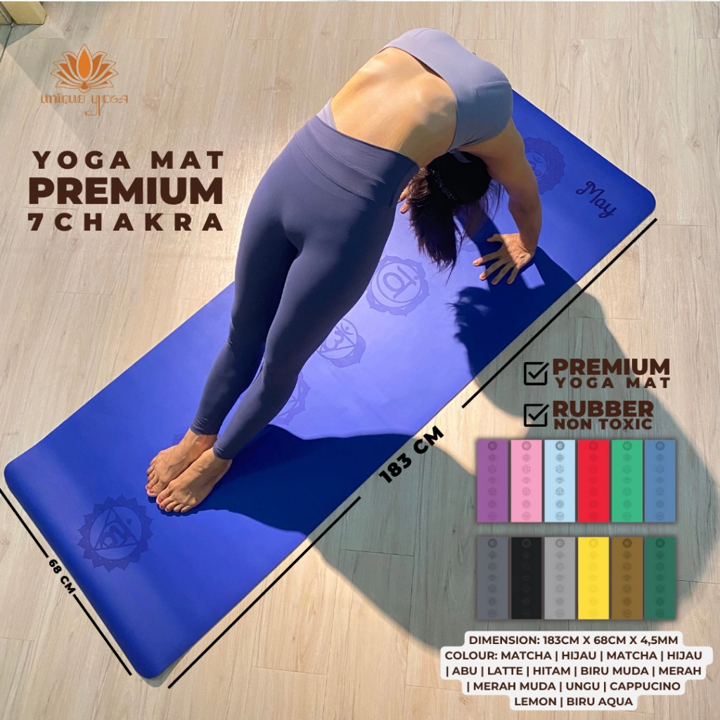 Matras Yoga / Unique 7 Chakra Yoga Mat Abu / Premium Mat Kualitas Lululemon / Yoga Mat Best Seller / Alas Yoga Mat / Alas Olahraga Yoga Pilates