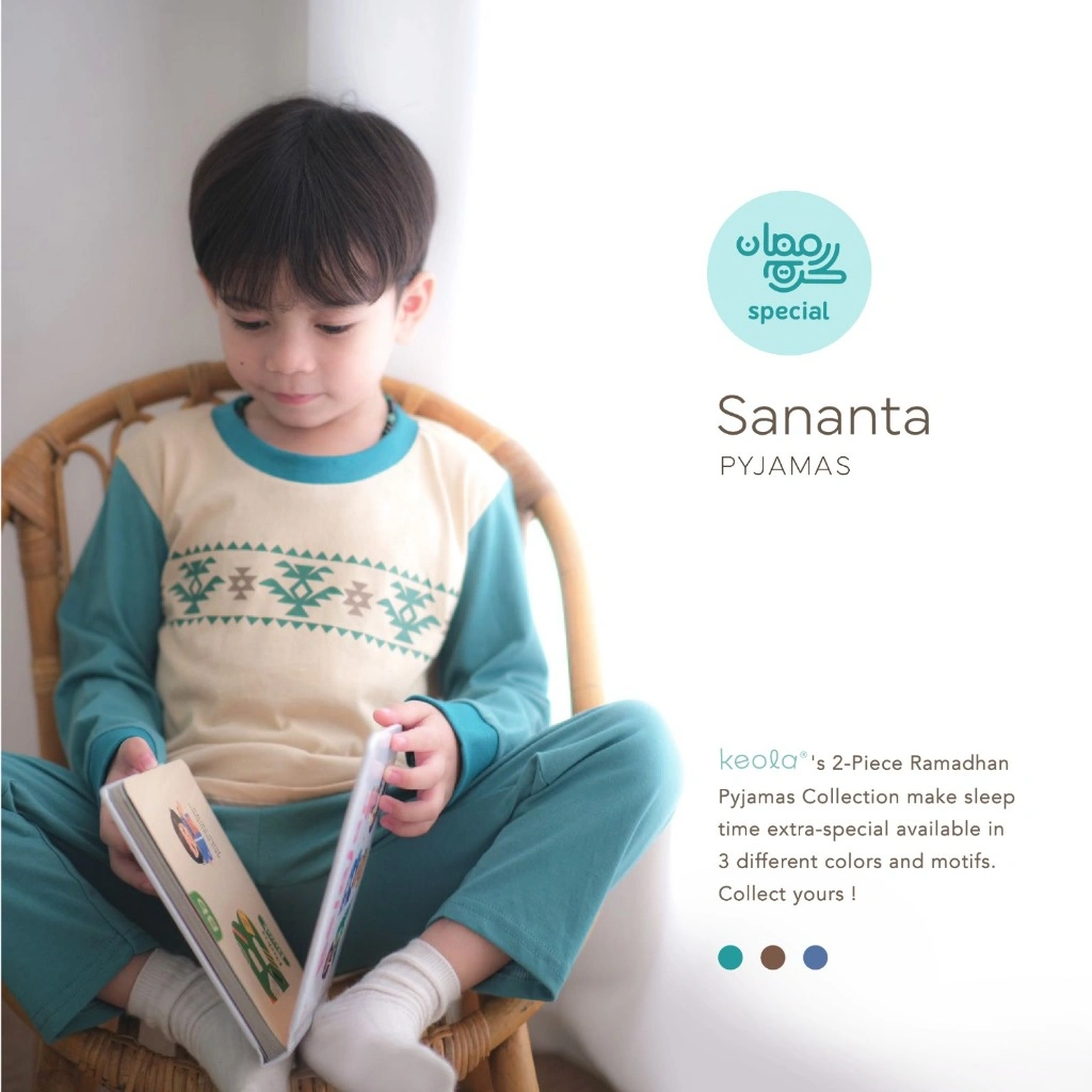 Keola - Setelan Piyama Sananta Series Hari Raya / Setelan Piyama Anak Estetik, Kasual dan Nyaman Baju Tidur Anak Premium