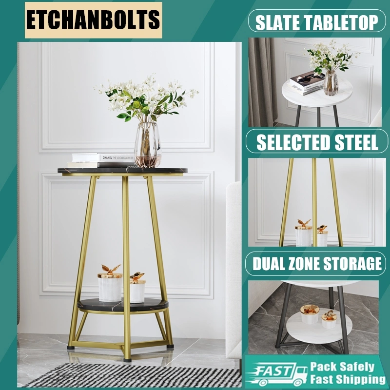 ETCHANDBOLTS Meja Samping Rumah Tangga Nordik Meja Kopi Meja Makan Meja Santai Sederhana Meja Tulip Bulat BJ10