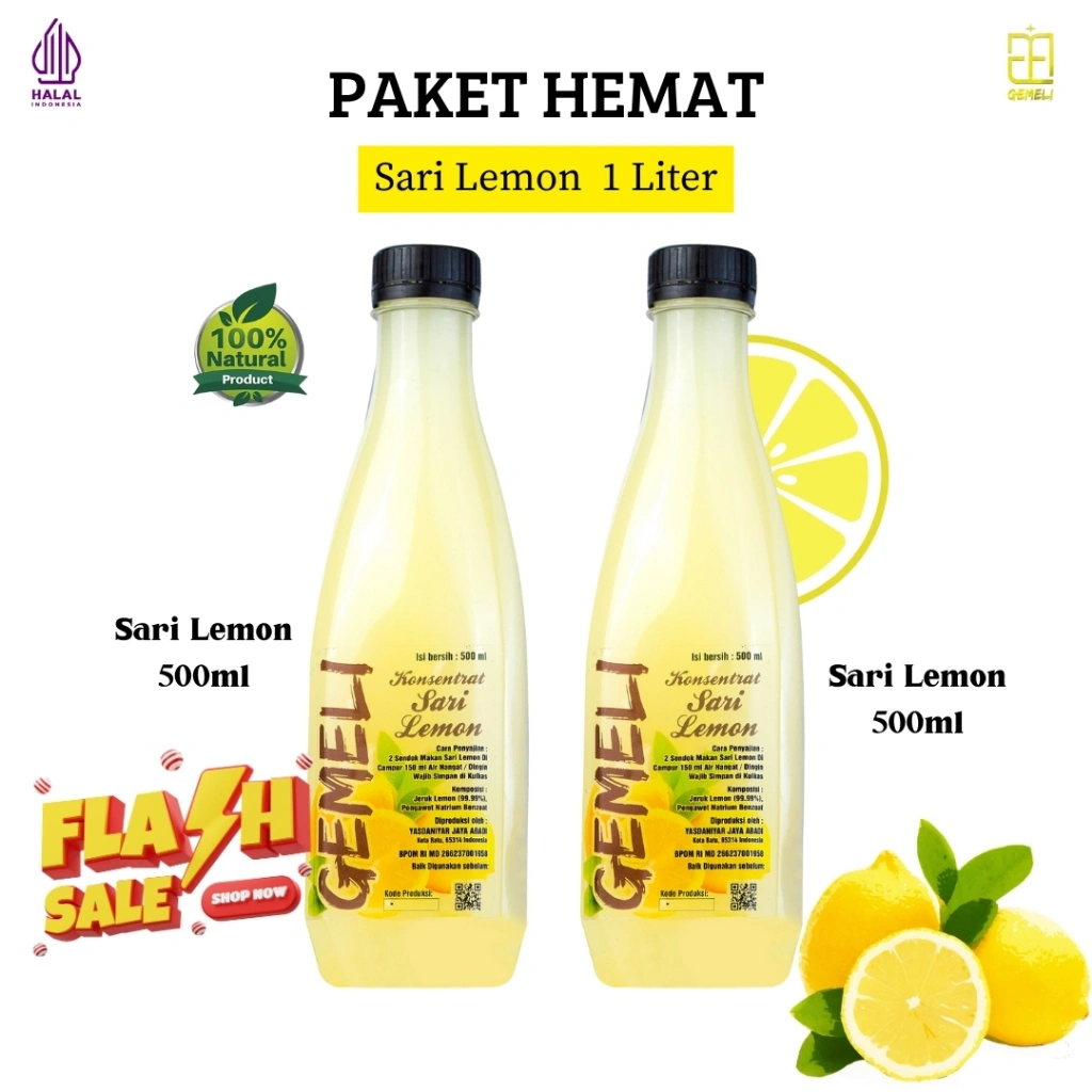 Gemeli Sari Lemon Murni 1000ml BPOM
