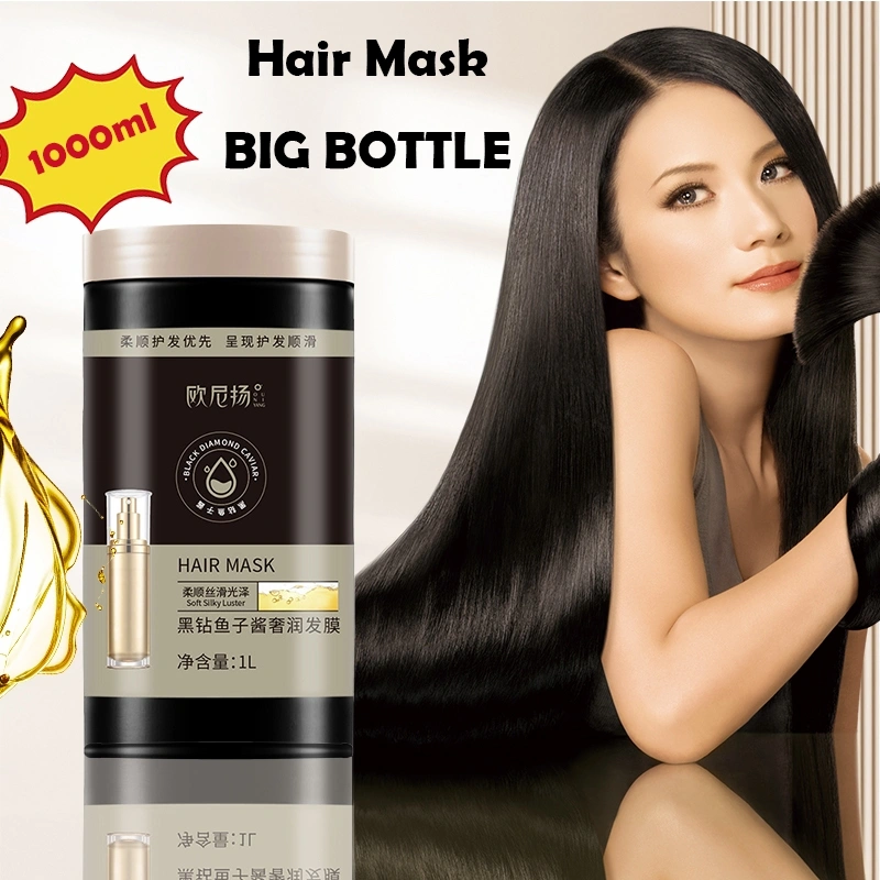 【1000ml】Hair Mask Pelurus Smooth Tanpa penguapan Masker rambut Keratin Hair Mask Kaviar Hair Mask