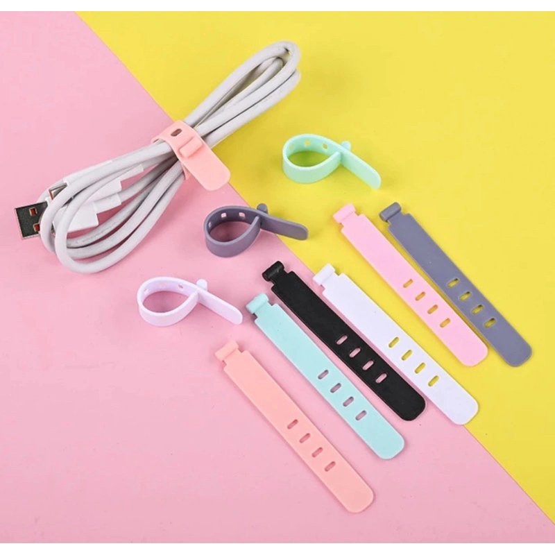 Pengikat Kabel Charger Headset Organizer Cable Clip Cord Holder Pengikat Penggulung