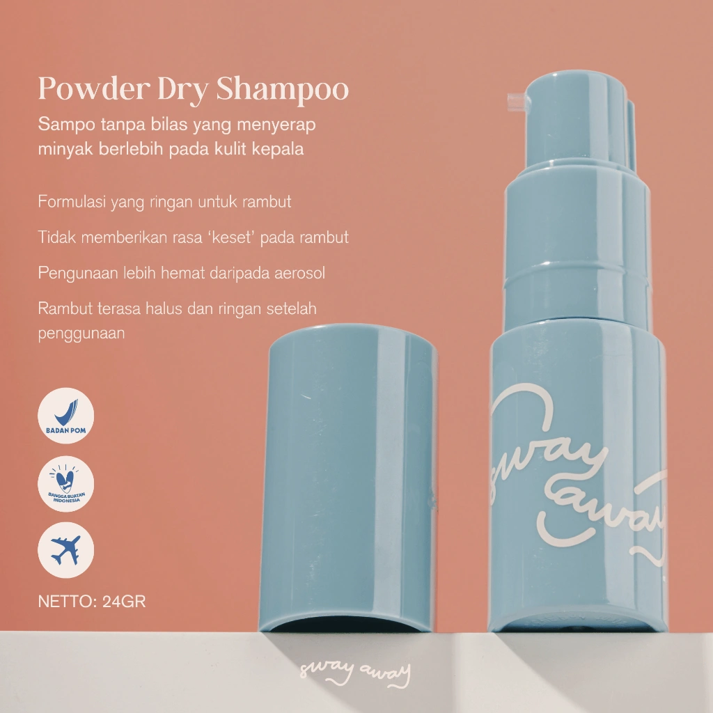 Sway Away - Powder Dry Shampoo | Anti Lepek | Anti Minyak | Hair Powder | Travel Size | Shampoo Kering | Styling Rambut | Pewangi Rambut