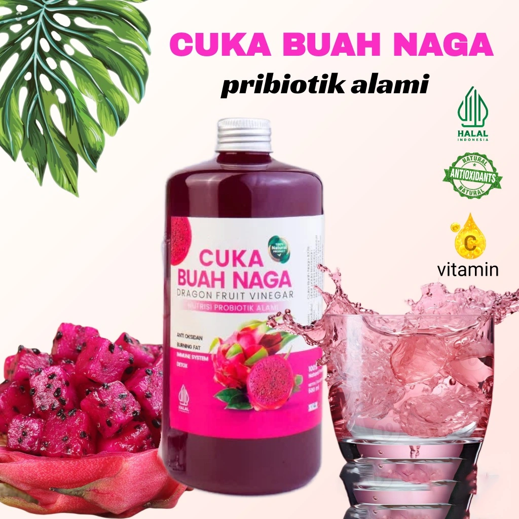 Neo - Cuka Buah Naga Asli - Cuka Naga Prebiotik 500ml - Probiotik alami- Probiotics
