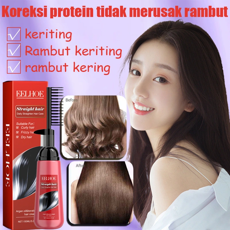 Krim pelurus rambut masker pelurus bahan pelurus rambut keriting memperbaiki rambut rusak
