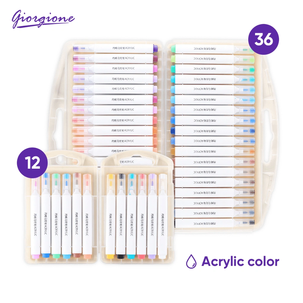 Giorgione Acrylic Markers Set Spidol 12/24/36/48 Warnas G-AM-BS