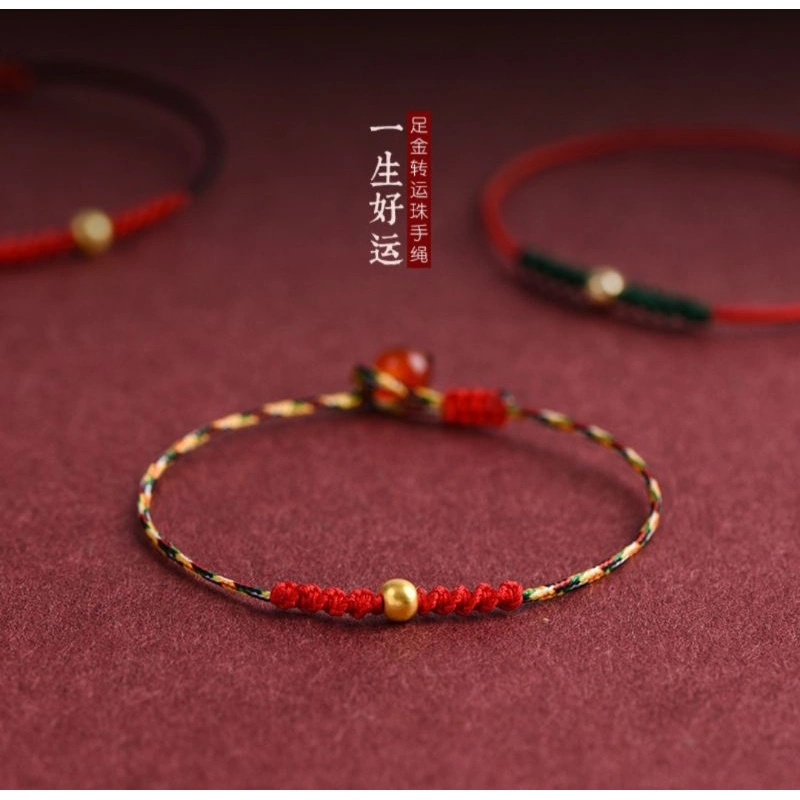 Gelang Mini Elegan Belang Kombinasi Manik Gold Anti karat Tahan air Wt4