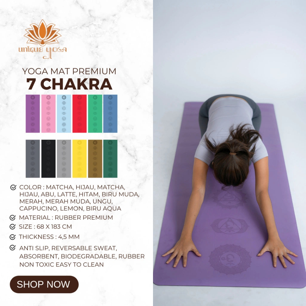 Matras Yoga Premium Chakra / Premium Yoga Mat 7 Chakra / Unique Chakra Yoga Mat / Yoga Mat Premium Chakra 4,5mm / Yoga Mat Best Seller / Alas Pilates / Yoga Mat Premium / Alas Yoga Mat