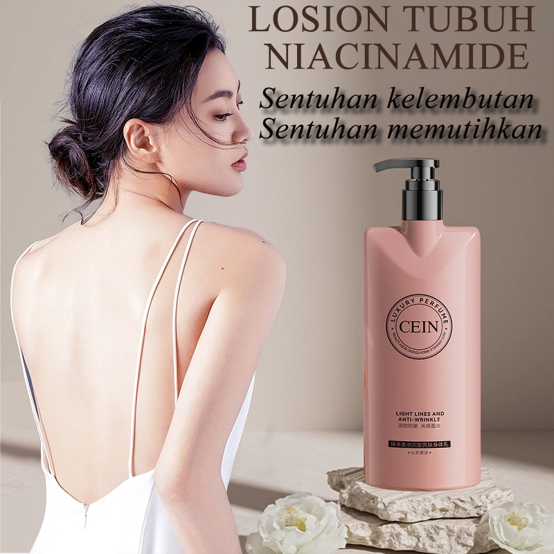 Losion Tubuh Pencerah dengan Niacinamide 500ml Efektif Pemutih Badan Permanen Lotion Tubuh