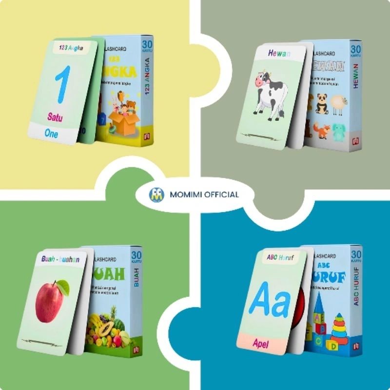 Flash Card Edukasi Anak Bahan Tebal Laminasi Glossy Kartu Belajar Anak Balita Usia Dini PAUD TK
