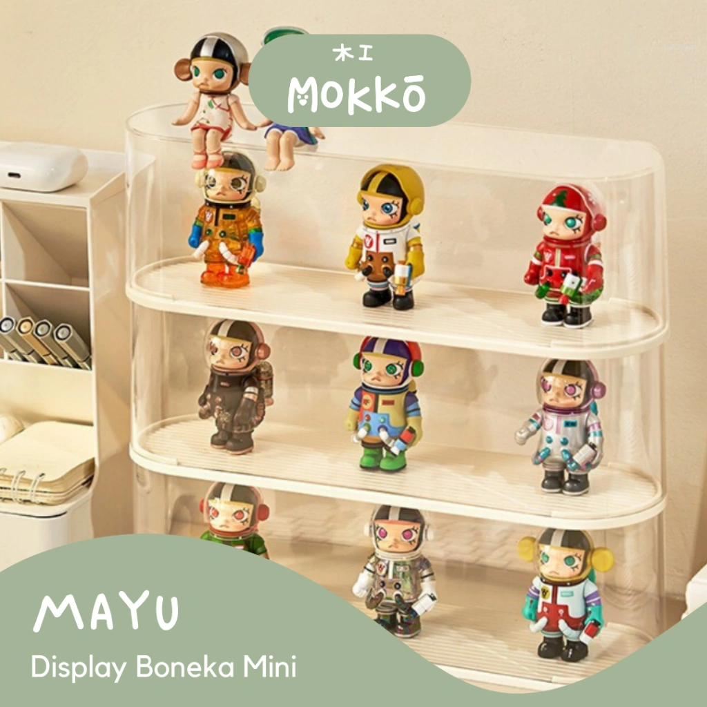 MOKKO - MAYU Rak Mainan Pajangan Rumah Smart Kotak Pajangan Mainan Anak Stackable Kotak Display Pop Mart Pelindung Funko Pop Tumpuk Display Box Action Figure Transparan