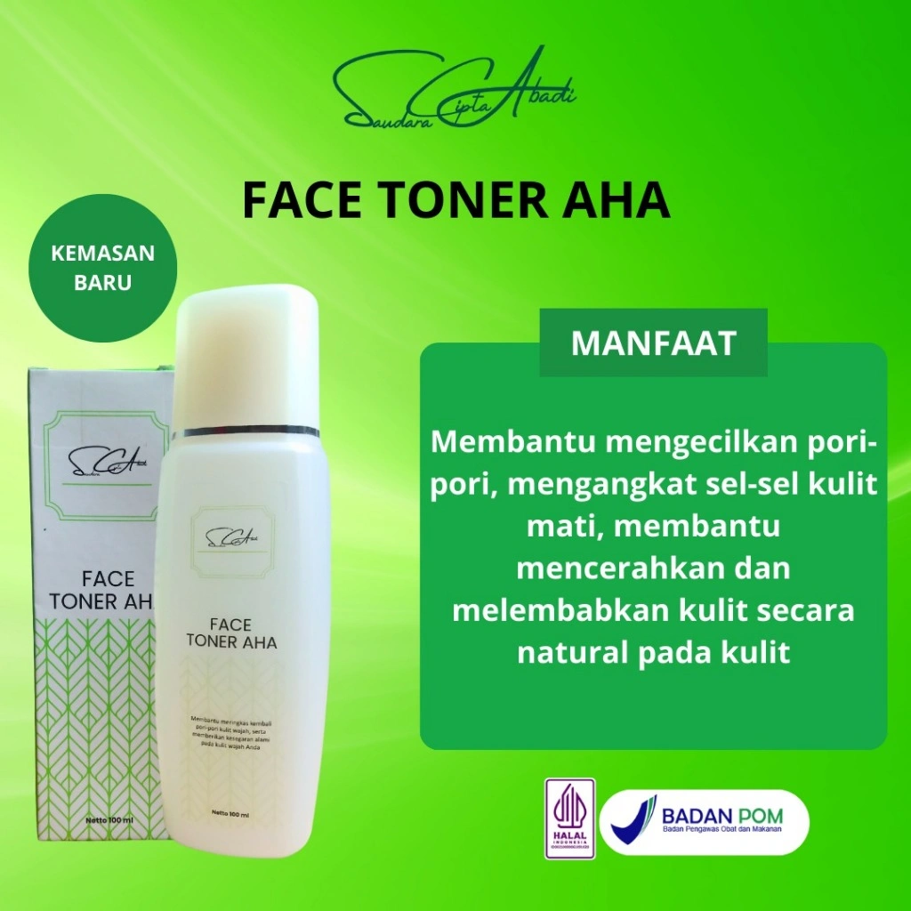 SCA - Face Toner AHA - Toner Wajah Hydrating Exfoliating Pembersih Wajah Untuk Mencerahkan