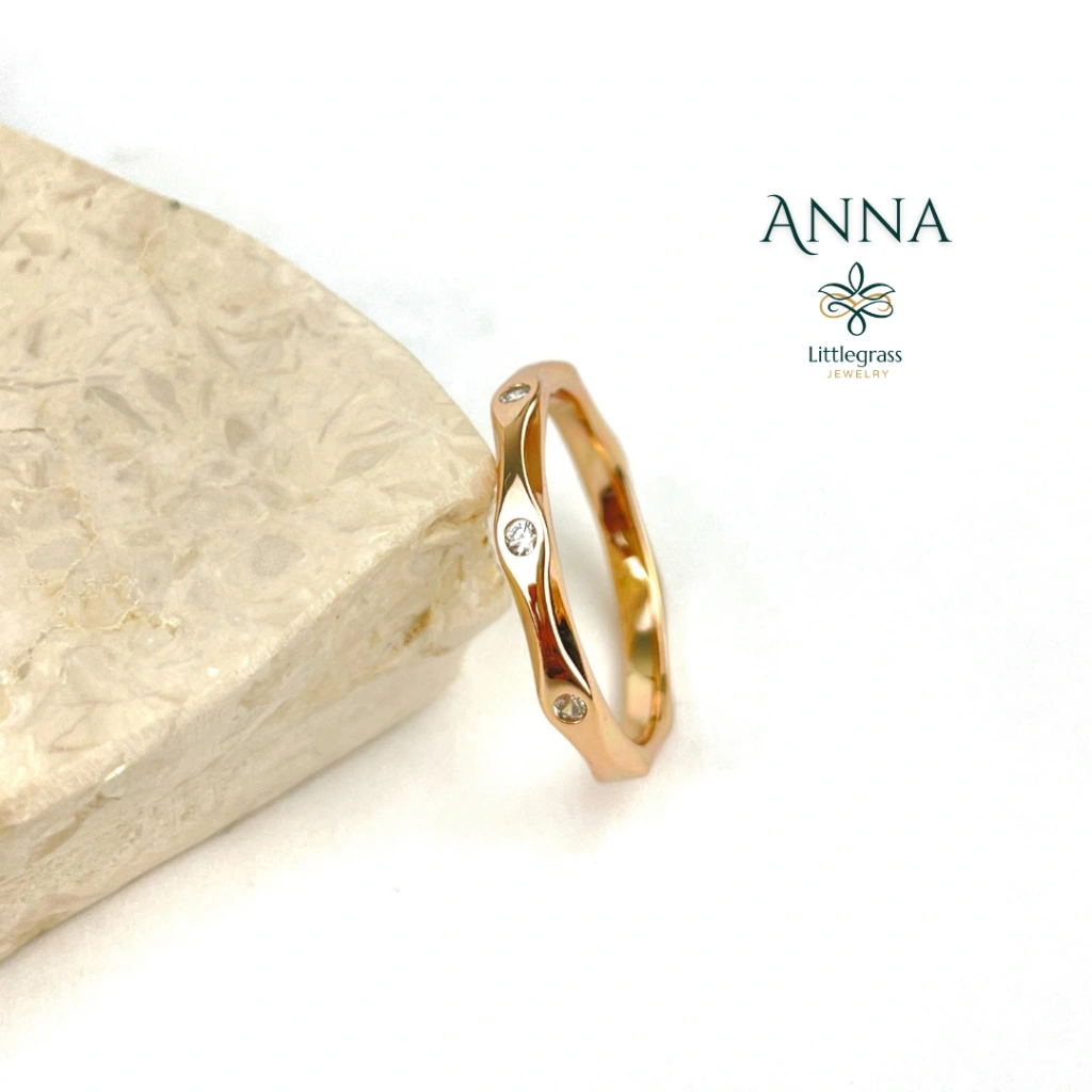 Cincin Gold Plated Wanita Anna Aksesoris Perhiasan Lapis Emas Anti Karat Woman Ring