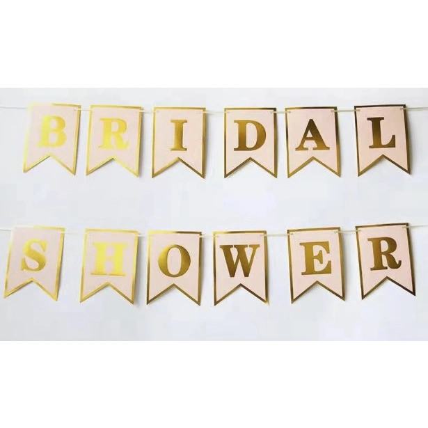 Banner Bridal Shower Peach Gold