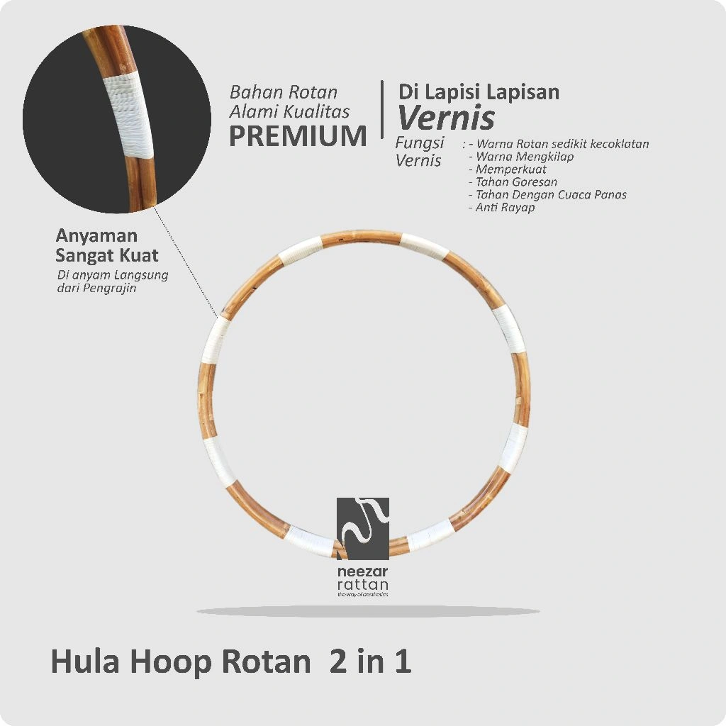 Hula Hoop / hulahoop / hulahop / holahop Rotan 90 cm  2 in 1 & 3 in 1