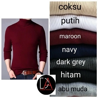 AZL | Sweater Rajut Pria  kerah tinggi- Turtleneck pria Lengan Panjang Kerah Tinggi - sweater rajut Cowok Korea