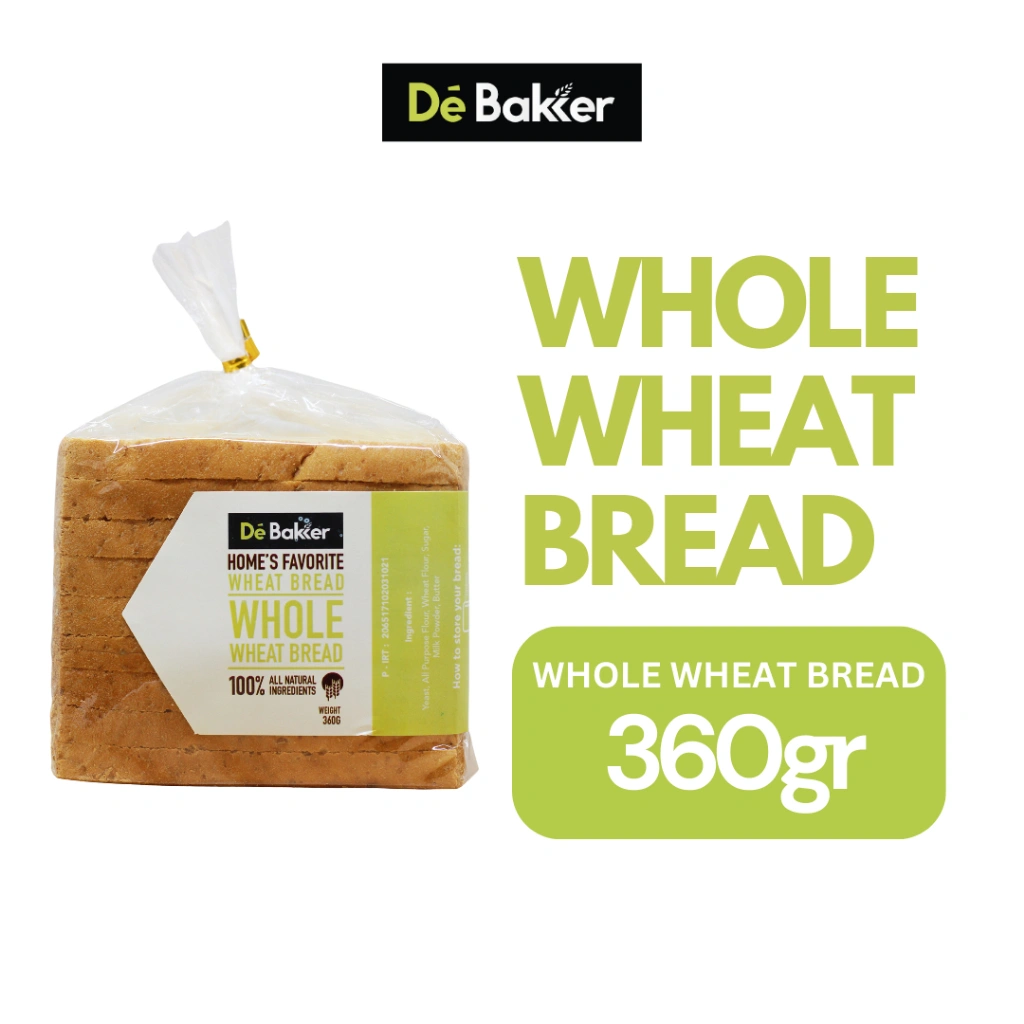 Debakker Bakery Whole Wheat Sandwich Roti Sandwich Enak - Healthy Food - Diet Snack - Vegan Friendly - Bread Roti