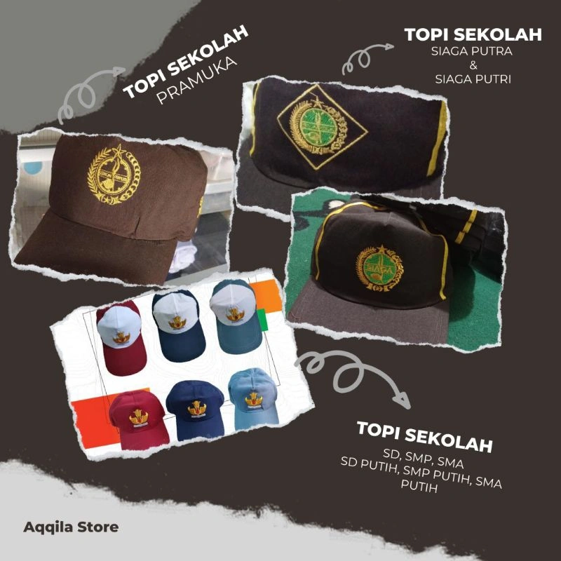 Topi sekolah topi Sd Sekolah Topi Atribut Seragam Sekolah Topi anak  Topi Sd Topi Smp topi Sma topi Pramuka