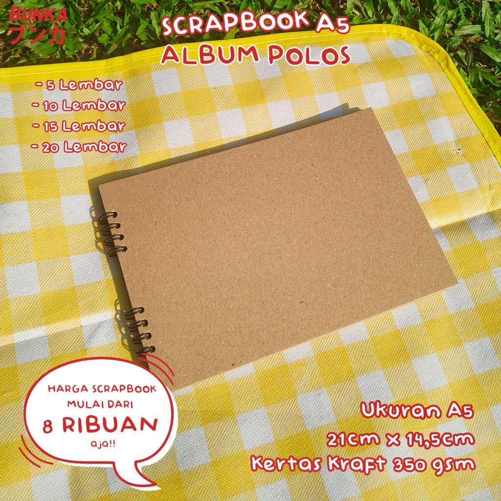 Scrapbook 350 gsm 8 Ring Aesthetic Album vintage buku catatan story book kado anniversary valentine cowok cewek murah Horizontal Gift Hampers