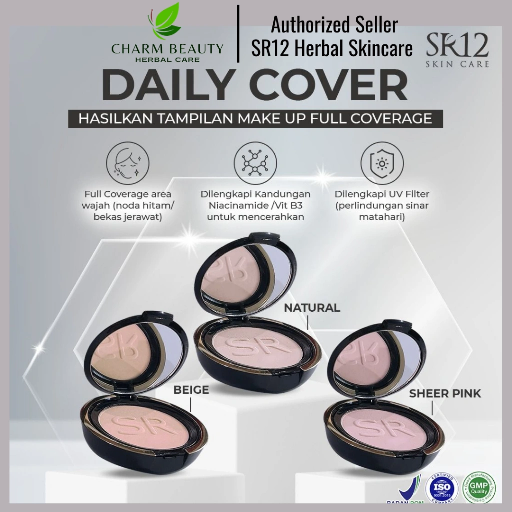 Bedak SR12 - Bedak Padat SR12 - Daily Cover Compact Powder